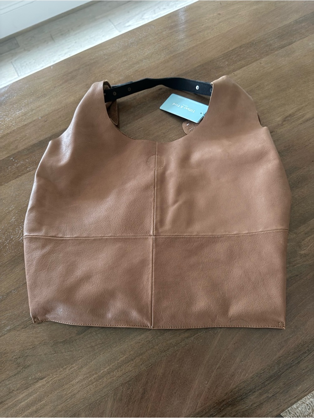 Tiffany and Fred Tan Leather Shoulder Hobo Bag NWT